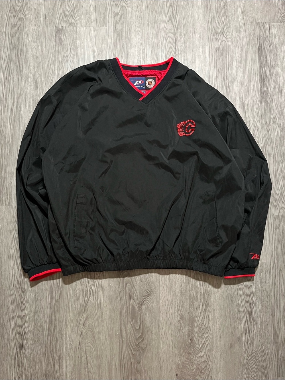 90s Pro Player Calgary flames NHL hockey windbreaker pullover men’s XXL